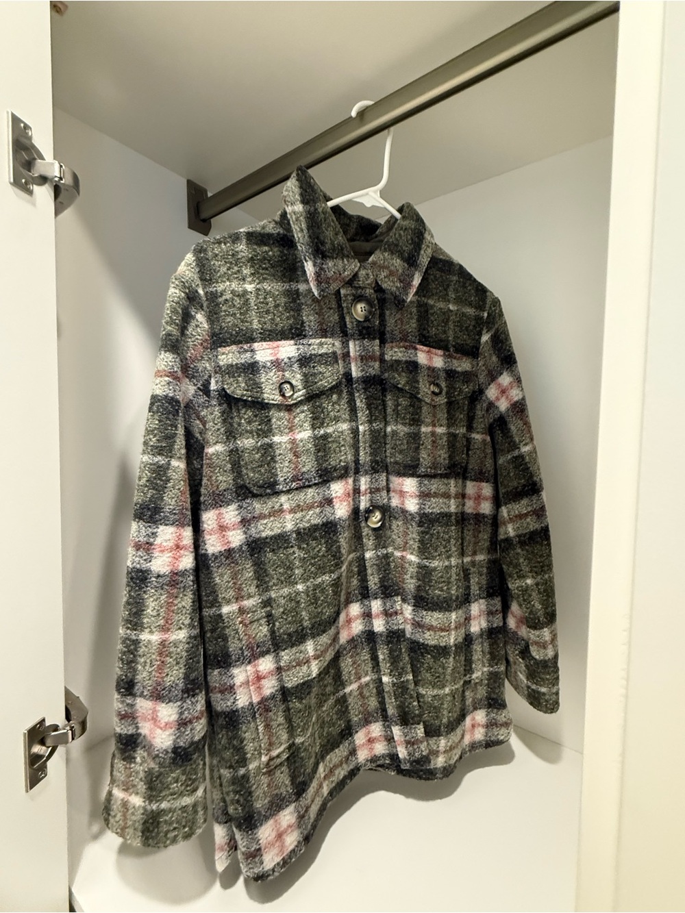 Isabel Marant Etoile Plaid Wool-Blend Jacket in Olive and Cream